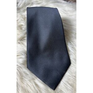D'Amante Couture Black Rayon Tie Vintage‎ Retro Y2K Formal Classic Menswear